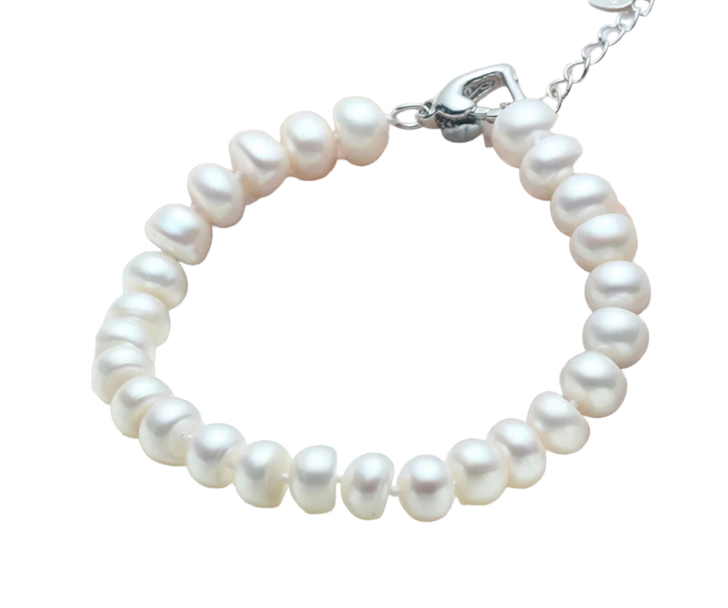 18k white gold bracelet with 1 row of 9mm natural Australian pearls