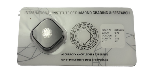 certified natural diamond brilliant cut 0.70 ct color G VS2