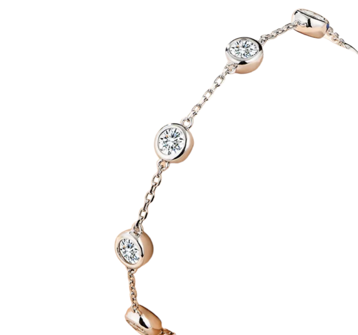 bracelet in 18k white gold and 8 natural diamonds 0.80ct