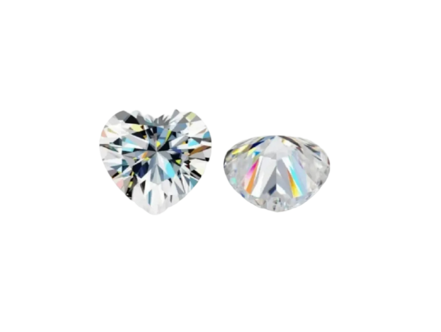 5 pezzi diamante naturale taglio cuore 0,30ct colore D VVS1