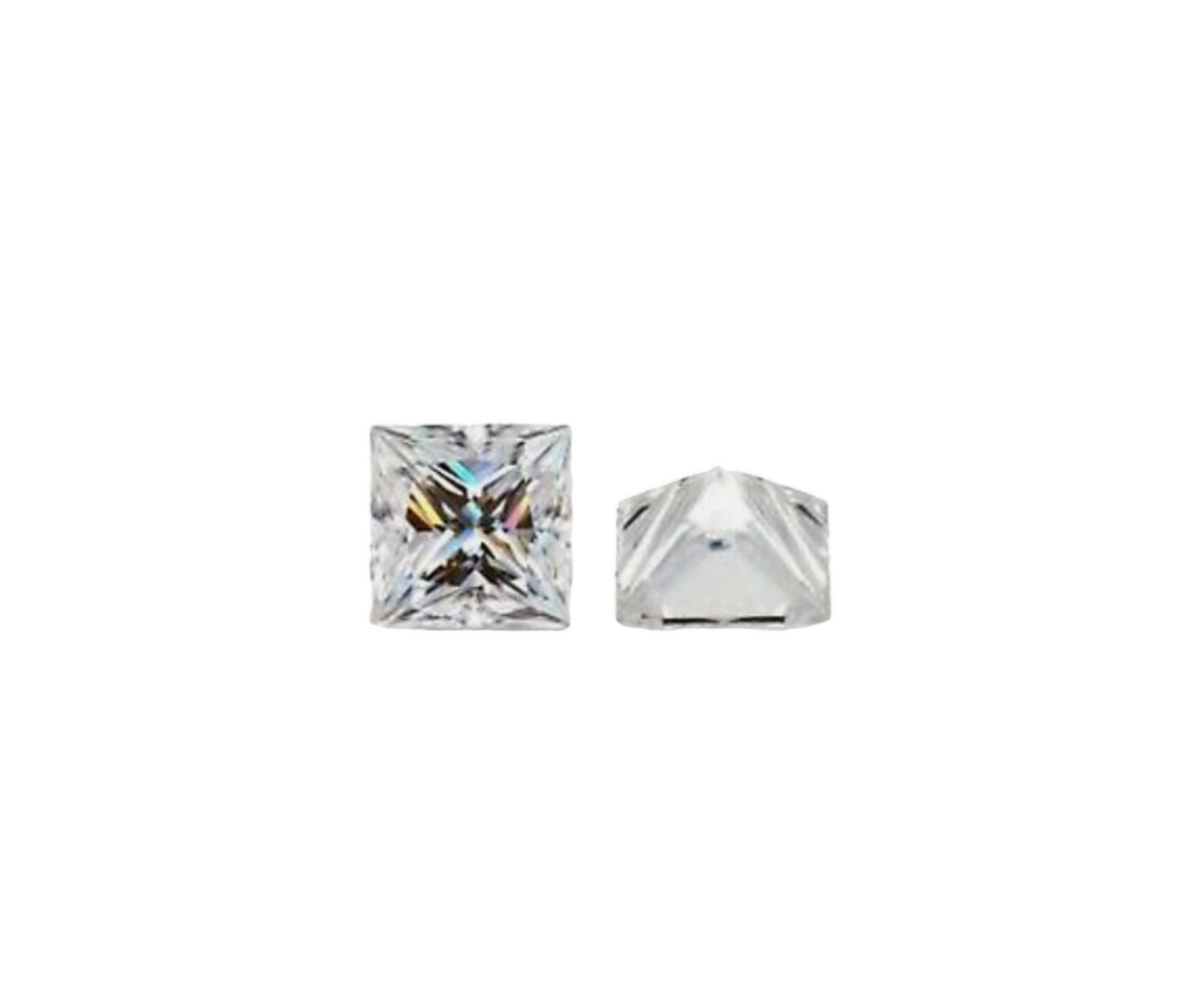 2 pezzi diamante naturale taglio princess 0,40 ct