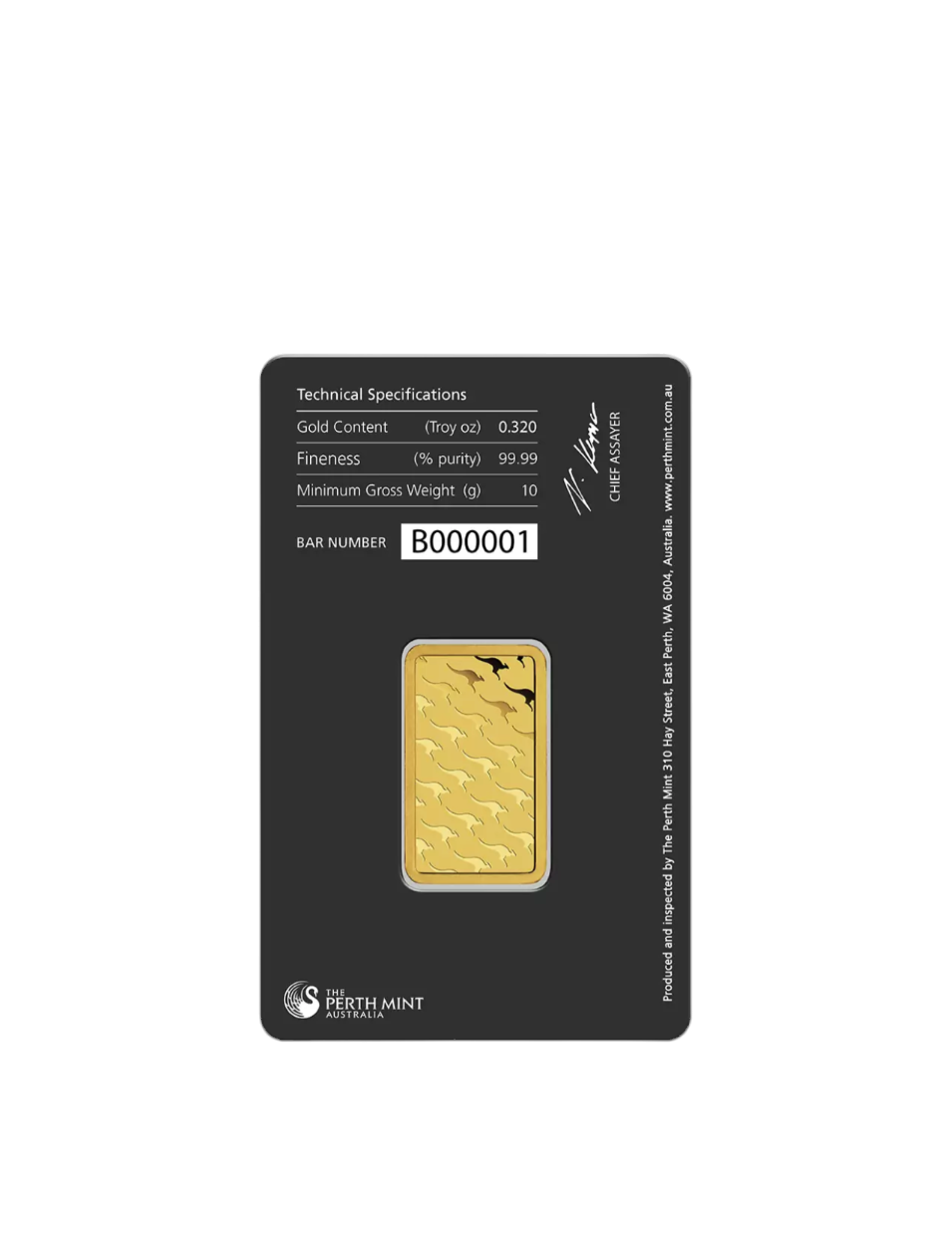 24k pure gold bar 10 grams (the perth mint) Australia