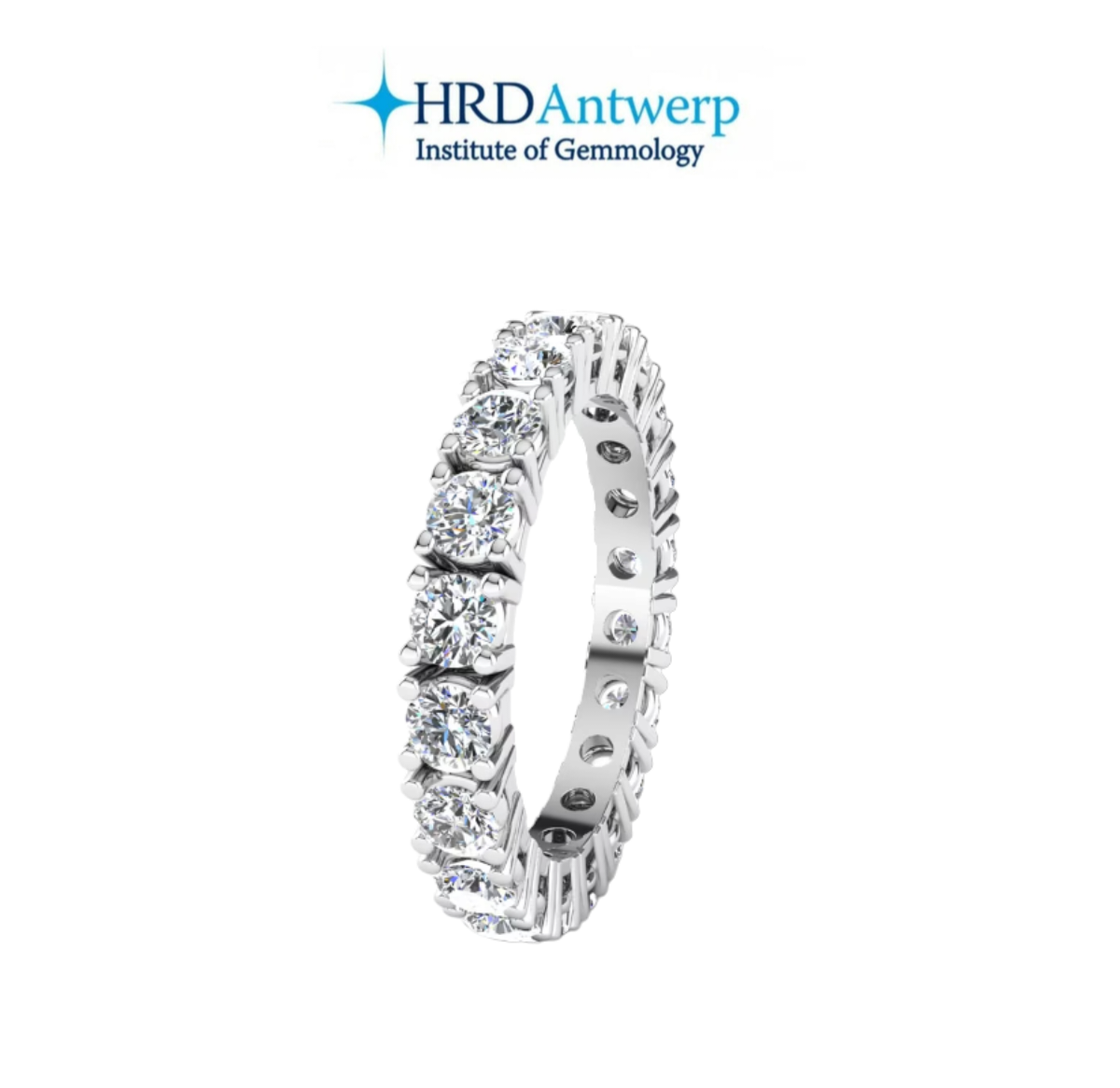 18k white gold ring with 3.85 ct natural diamonds