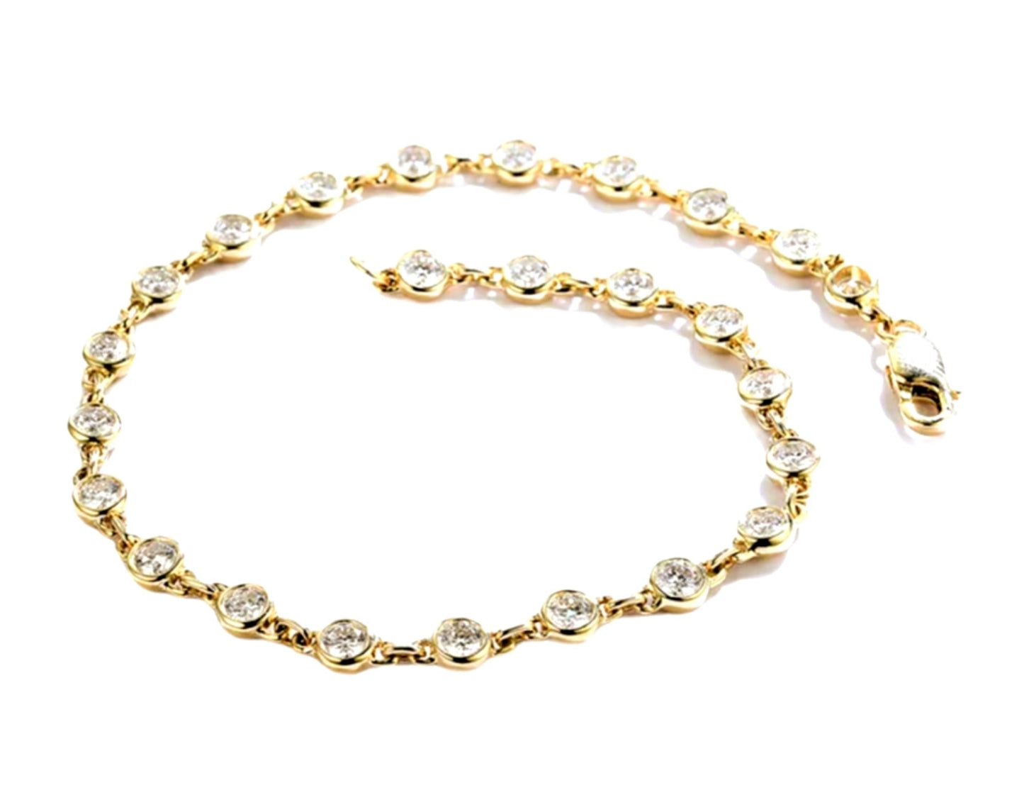 bracelet en or jaune 18 carats et 25 diamants naturels 2,50ct