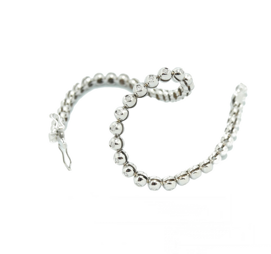 bracelet tennis oignon en or blanc 18 carats et diamants naturels de 5,00 ct