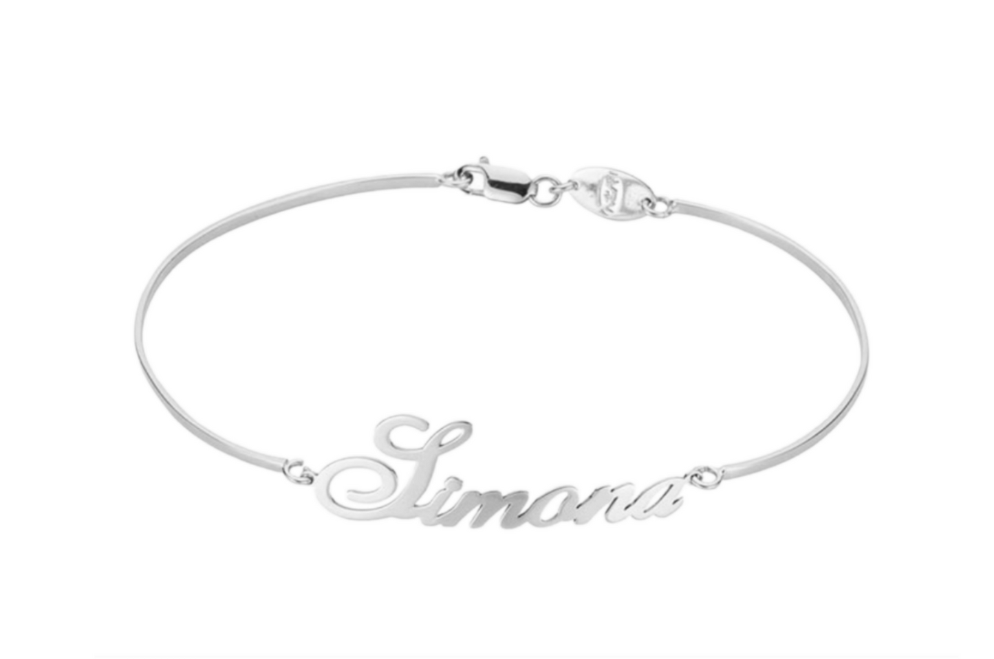 bracciale rigido personalizzato in oro bianco 18k 750