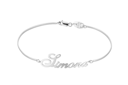 Personalized rigid bracelet in 18k 750 white gold