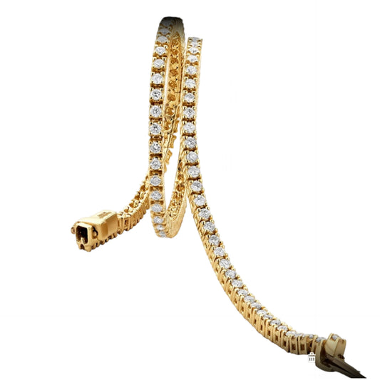 bracciale tennis in oro giallo 18k e diamanti naturali 2,70ct