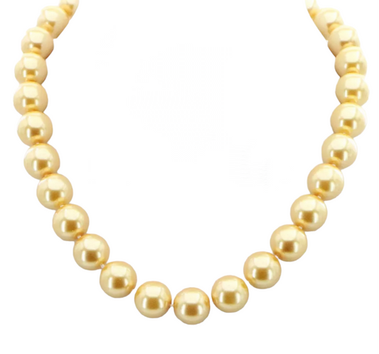 necklace with 18k yellow gold and 1 row of natural Australian pearls 38 cm