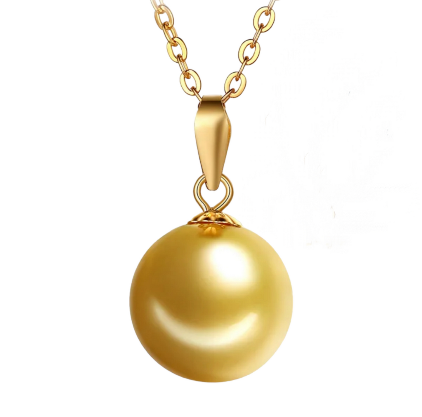 collana in oro giallo 18k e con perla naturale australiane colore oro 10 mm