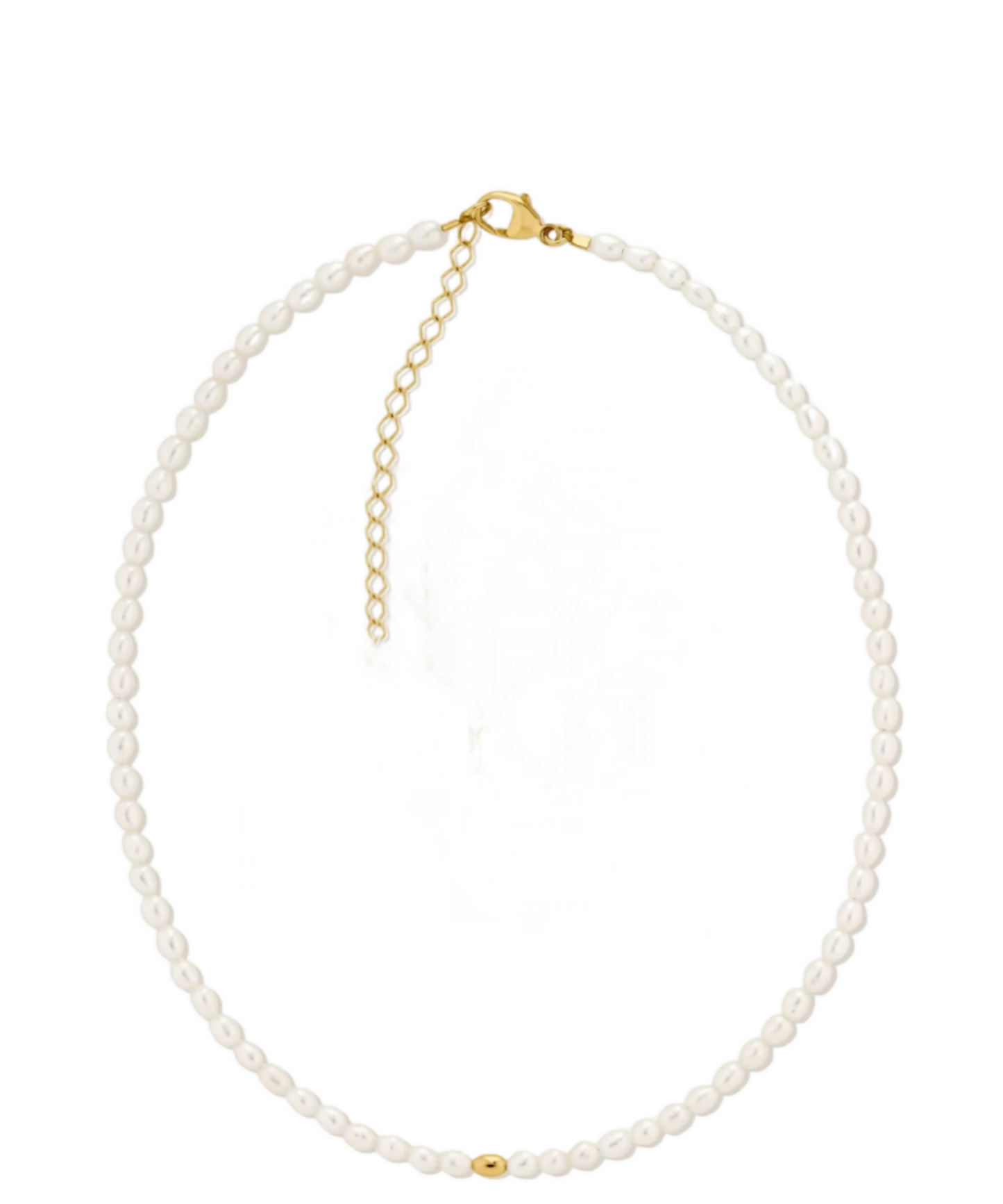 collana in oro bianco 18k e 1 fila di  perla naturale australiane 34cm