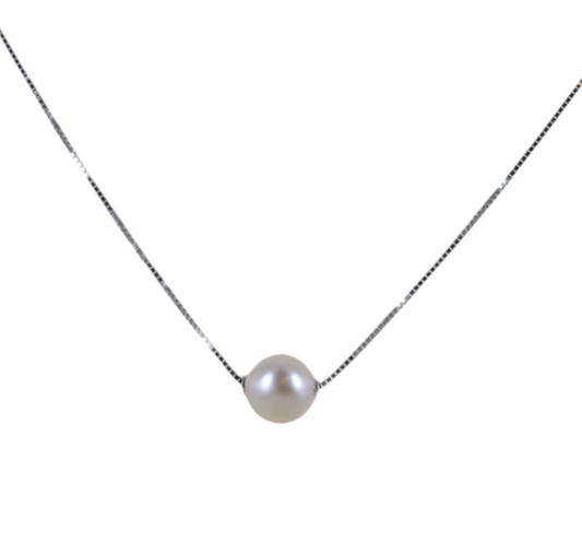 18k white gold necklace with 10 mm natural Australian pearl