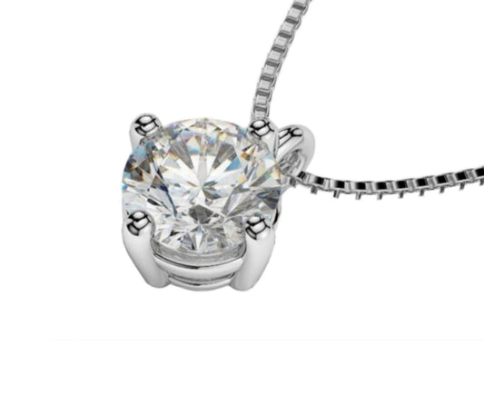 pendentif point lumineux en or blanc 18 carats avec diamants naturels de 0,10 ct