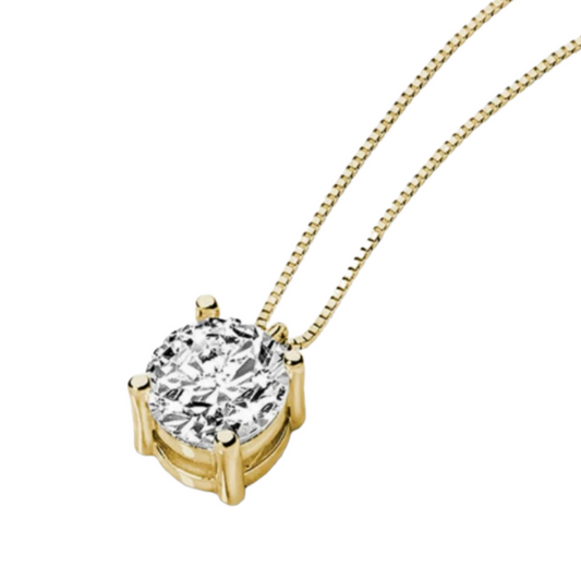 pendentif point lumineux en or jaune 18 carats et diamant naturel de 0,50 ct