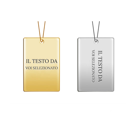 pendente personalizzato in oro giallo 18k quadrato da incidere