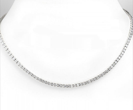 tennis necklace in gold and 8ct natural diamonds