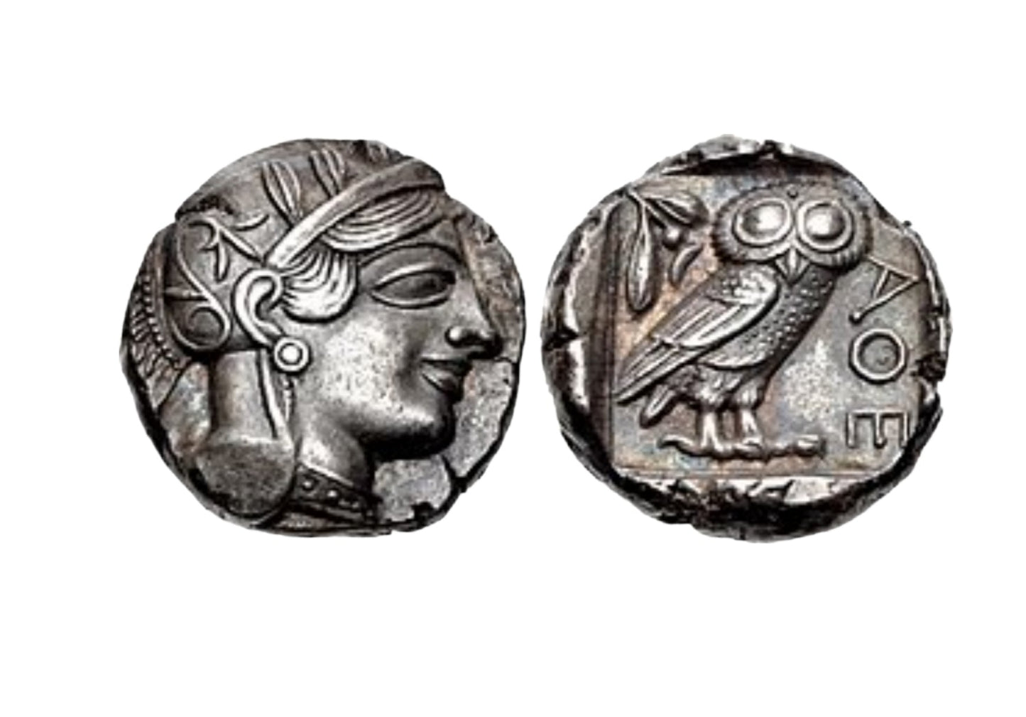 Ancient silver coin 999.9 greece,attica attens athena 454-404 BC