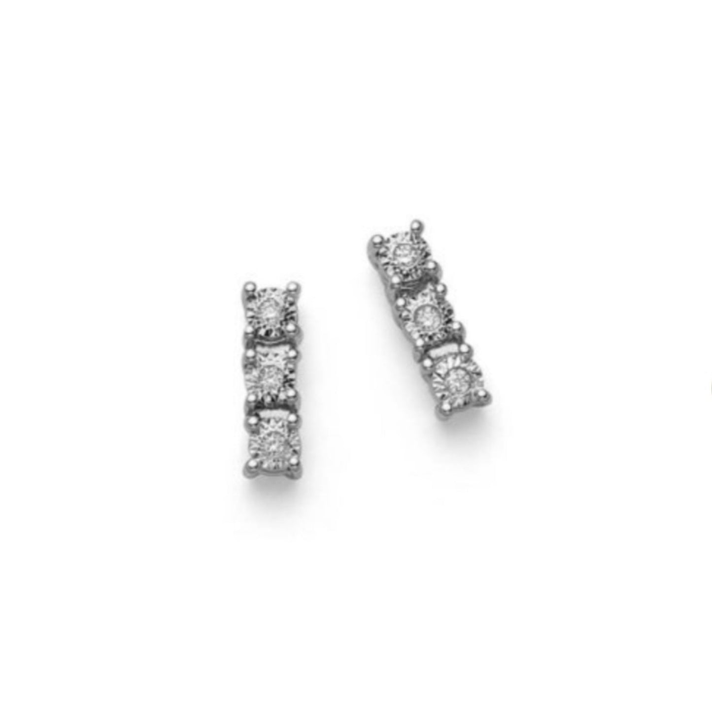 orecchini trilogy in oro bianco 18k e 6 diamanti naturali 1,20 ct