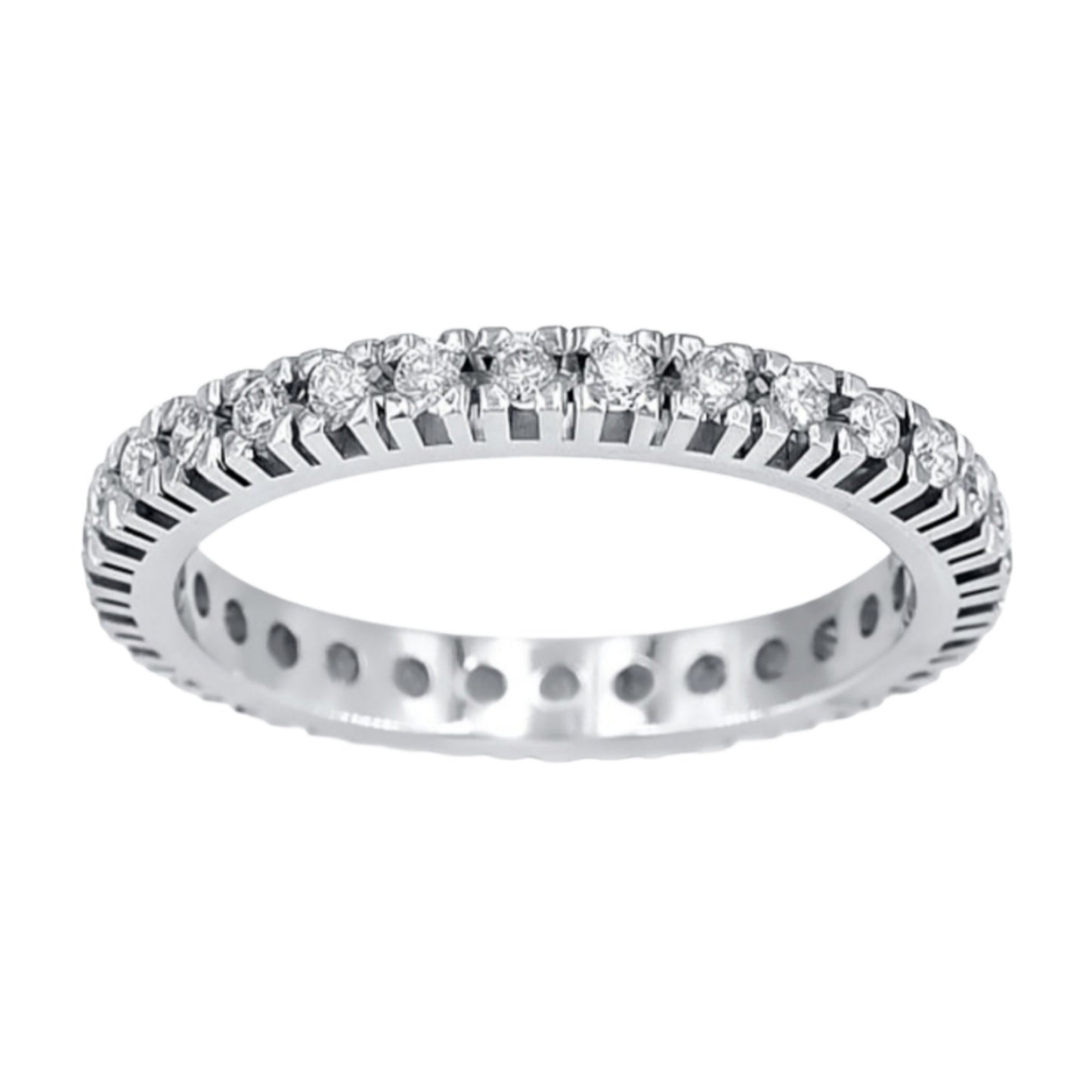 Bague en or blanc 18 carats avec diamants naturels 0,69 ct