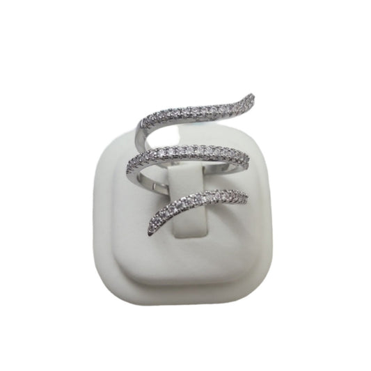 Bague style serpent en or blanc 18 carats avec diamants de 2,5 ct