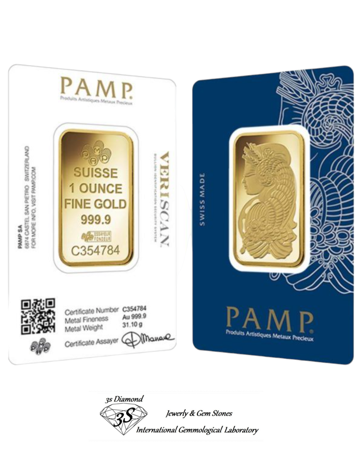 24k pure gold bar 31.10 grams (the perth mint) Australia and also PAMP