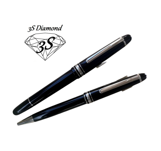 Set coppie 2  Penna , Stilografica e penna a Sfera 145 Montblanc Meisterstück Glacier Classique