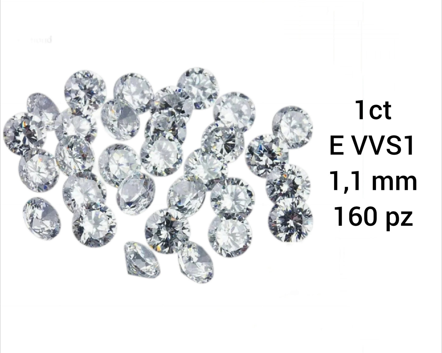 lotto 1ct diamanti naturali da 1,10 mm Colore D VVS1