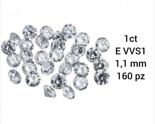 lot 1ct natural diamonds of 1.10 mm Color D VVS1