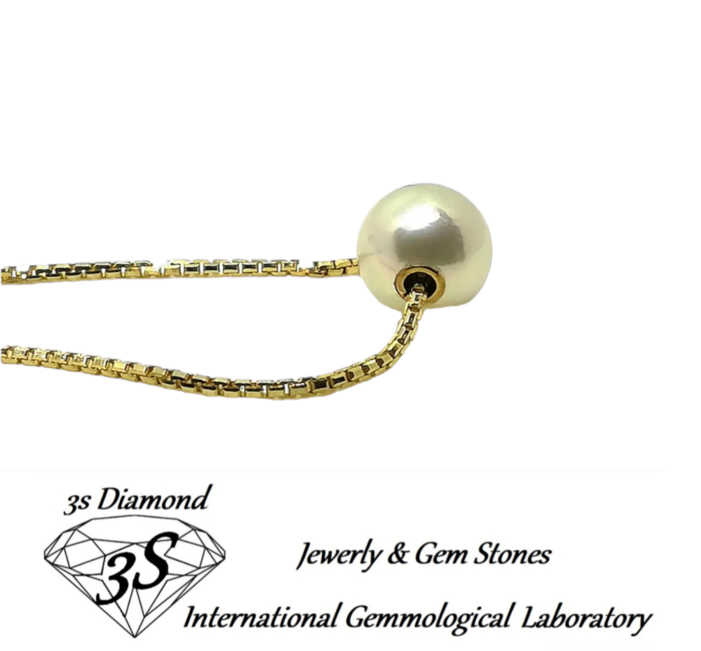 collana in oro bianco 18k con perla naturale australiane 10 mm