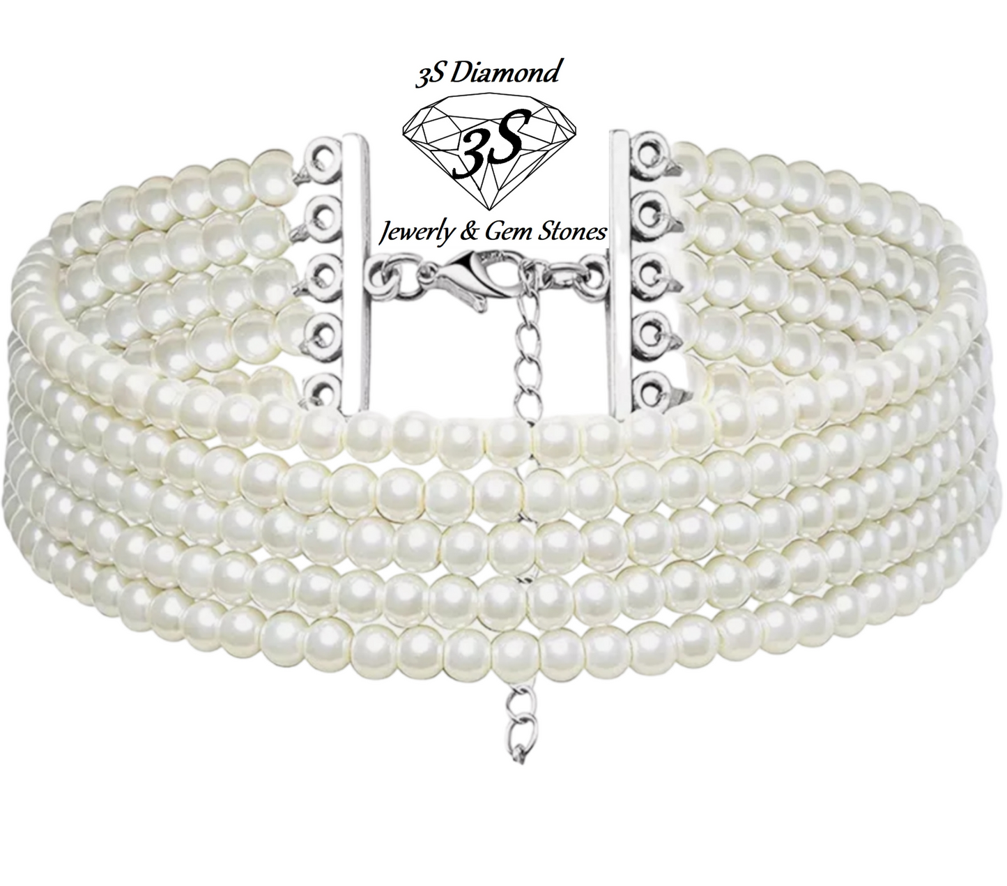 bracelet in 18k white gold and natural pearl in various models