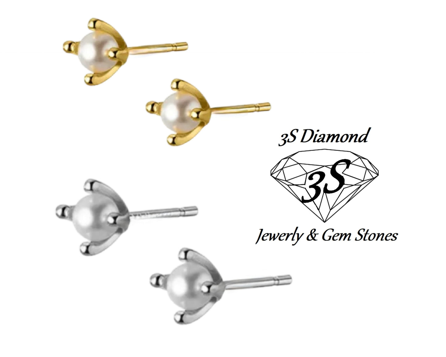 boucles d'oreilles en or blanc et jaune 18 carats et 2 perles naturelles d'Australie 9mm