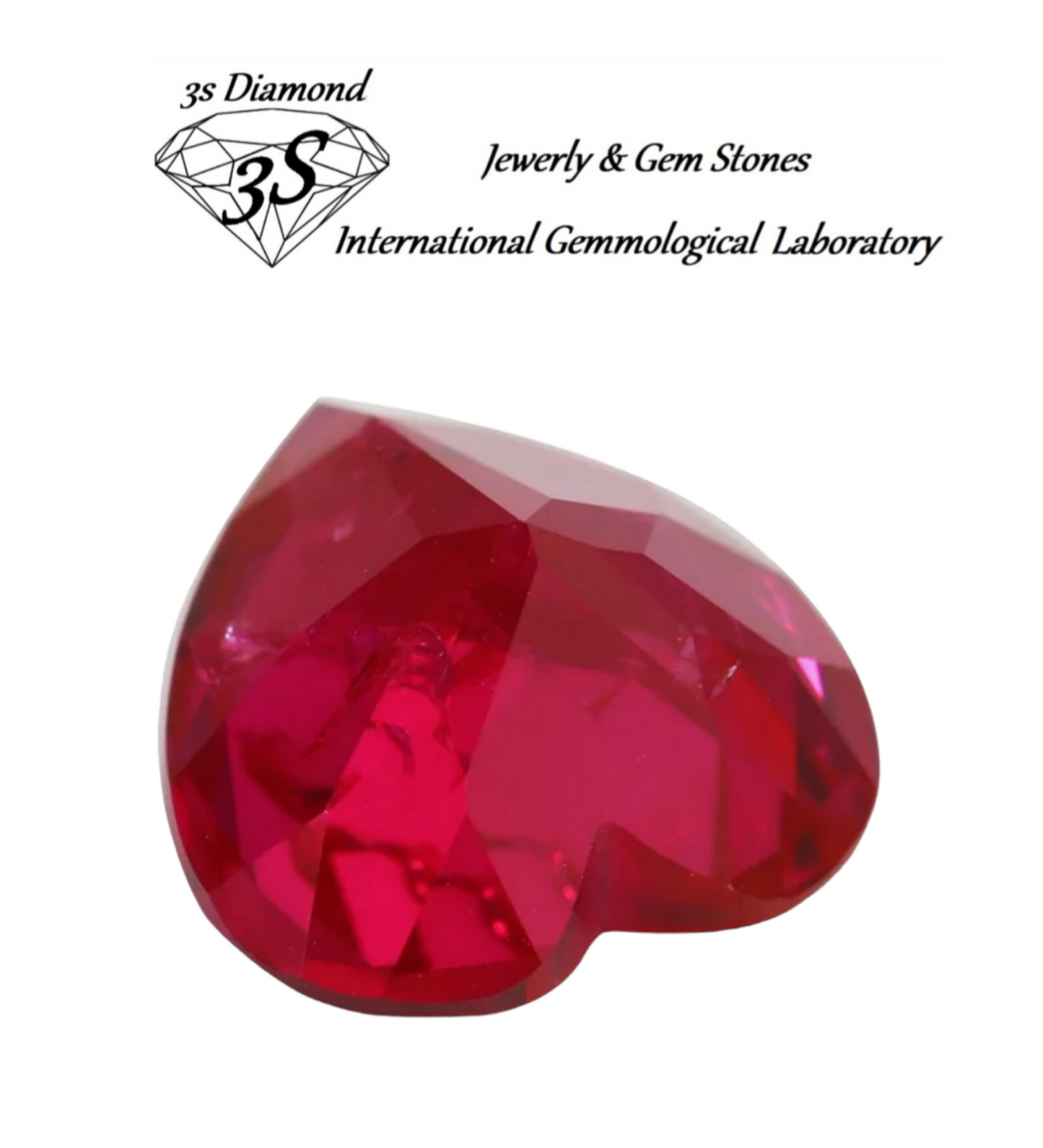 natural heart cut ruby ​​2.00 ct transparent pigeon red