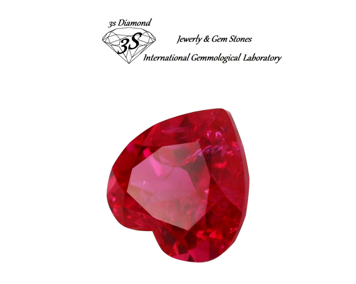 rubis naturel taille coeur 2,00 ct rouge pigeon transparent