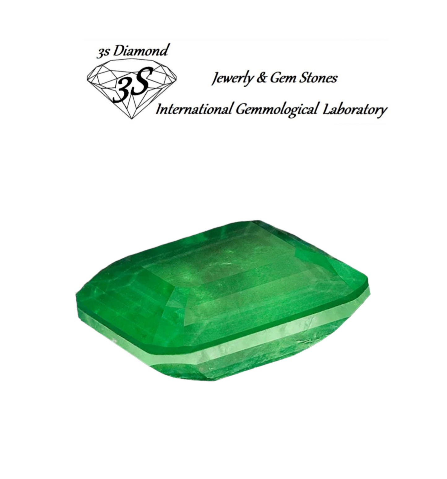 natural emerald cut emerald 3.50ct Transparent green colour