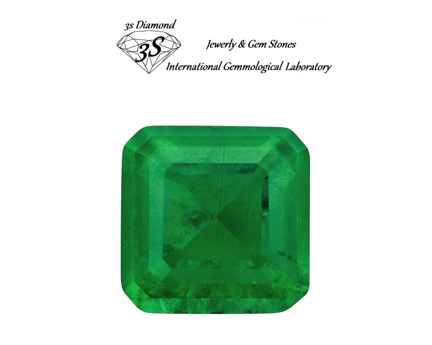 natural emerald square cut 3.25ct transparent green