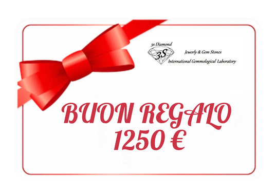 Tessera carta regalo di 1250 euro da regalare e utilizzare in 12 mesi