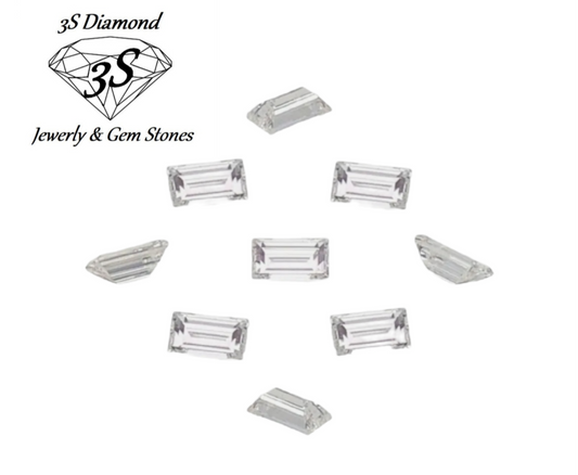 9 pièces diamant naturel taille baguette 0,72 ct Couleur D VVS1