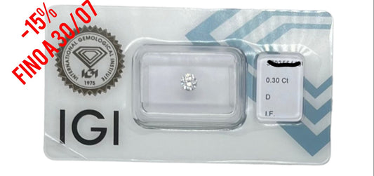 Diamant naturel certifié IGI 0,30ct D IF