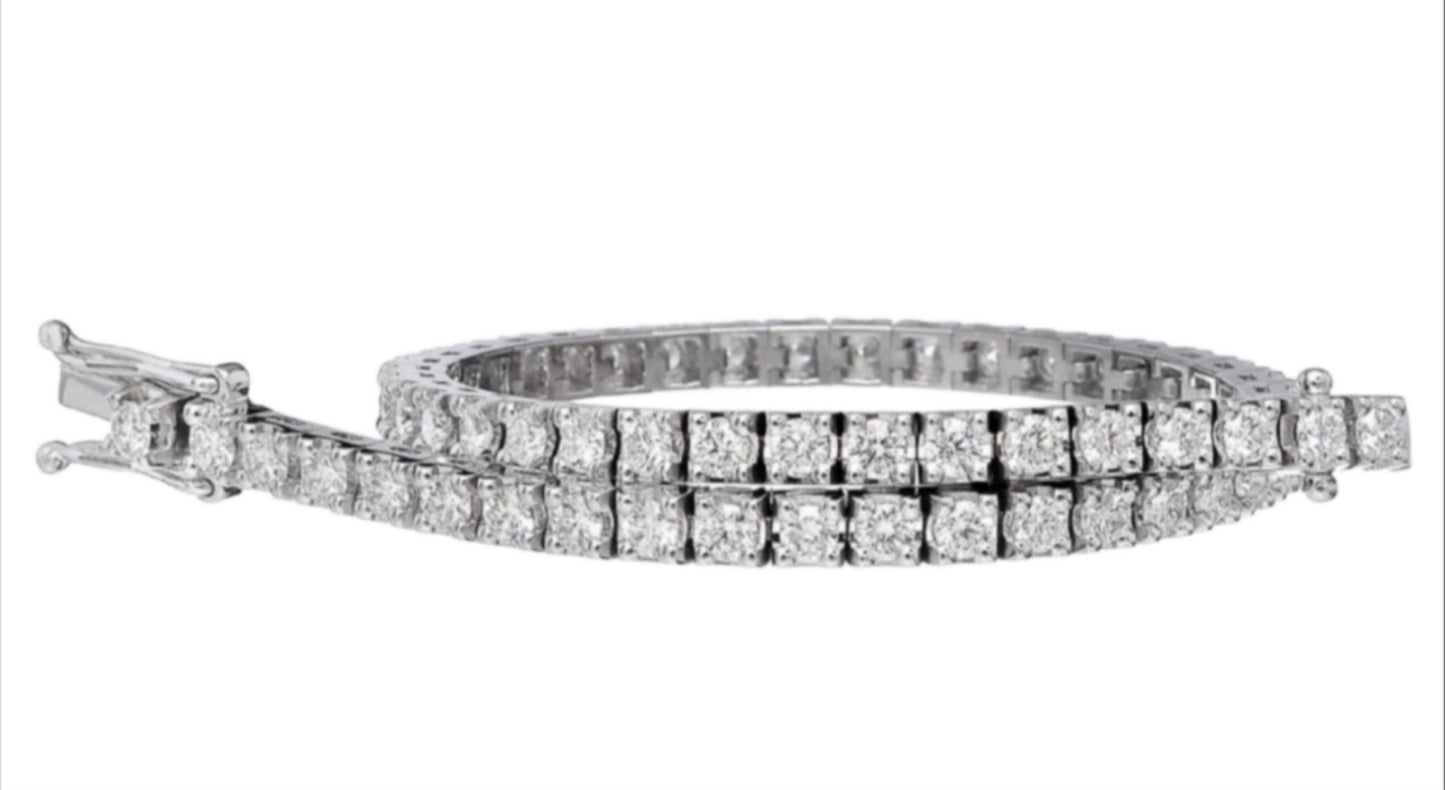 bracciale tennis in oro bianco 18k 750  e diamanti naturali 2,70ct