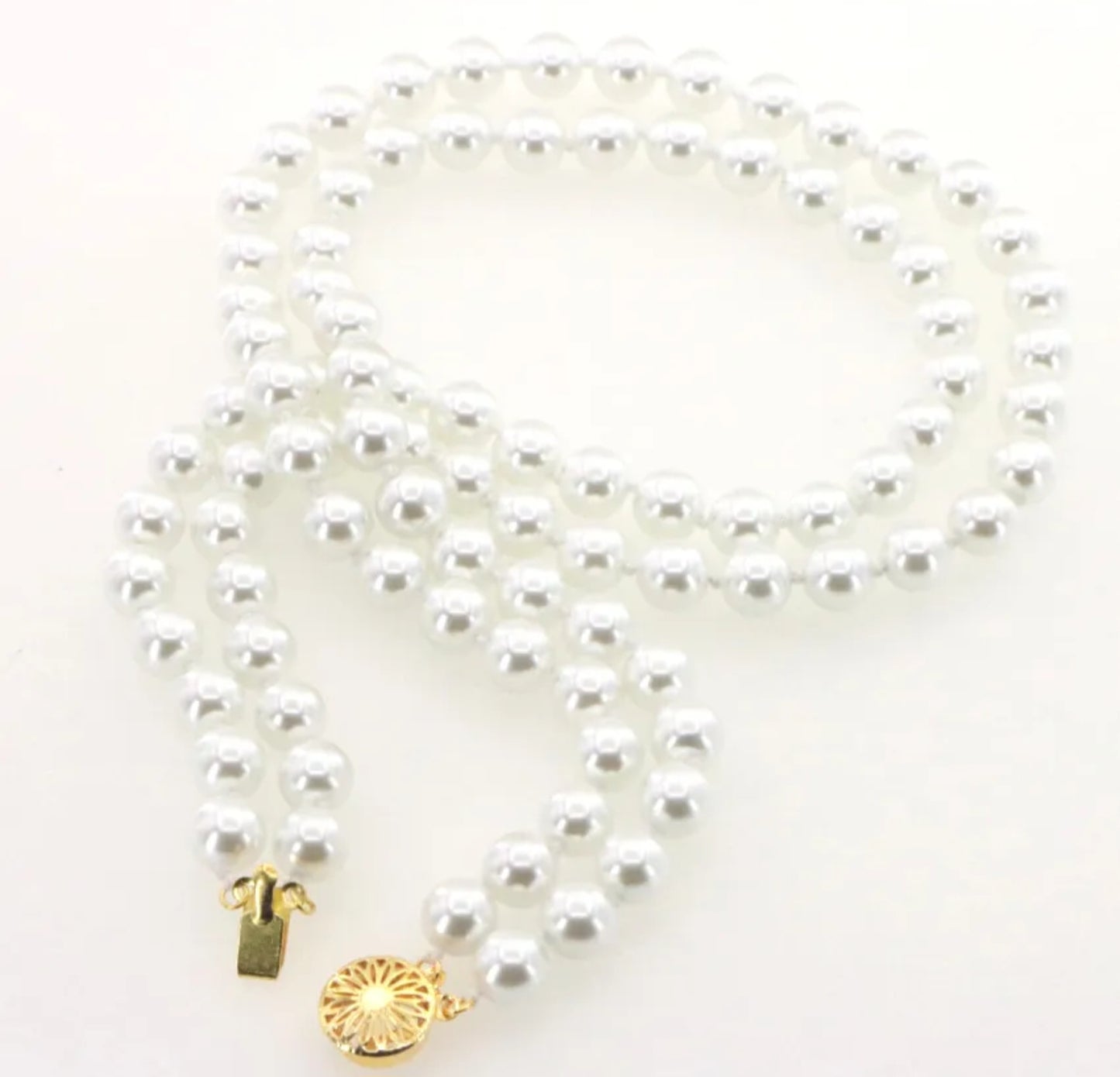 complete set of natural white Australian pearl in 18k 750 gold necklace bracelet and earring