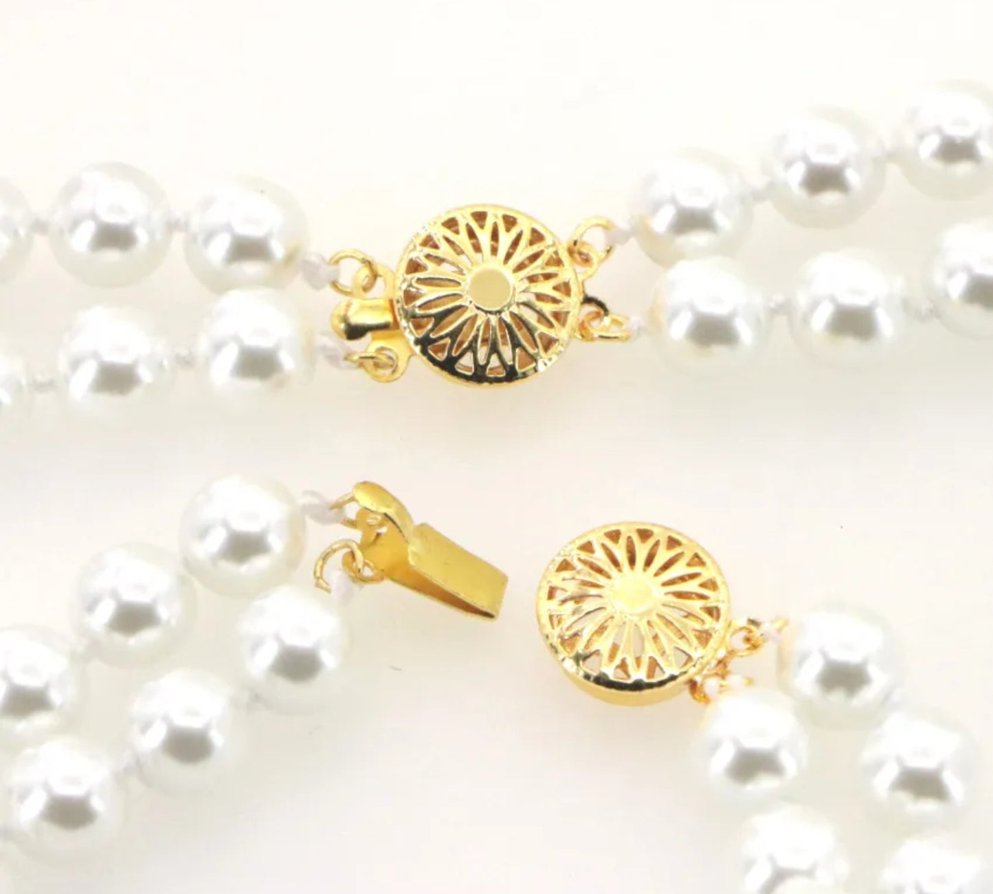 complete set of natural white Australian pearl in 18k 750 gold necklace bracelet and earring