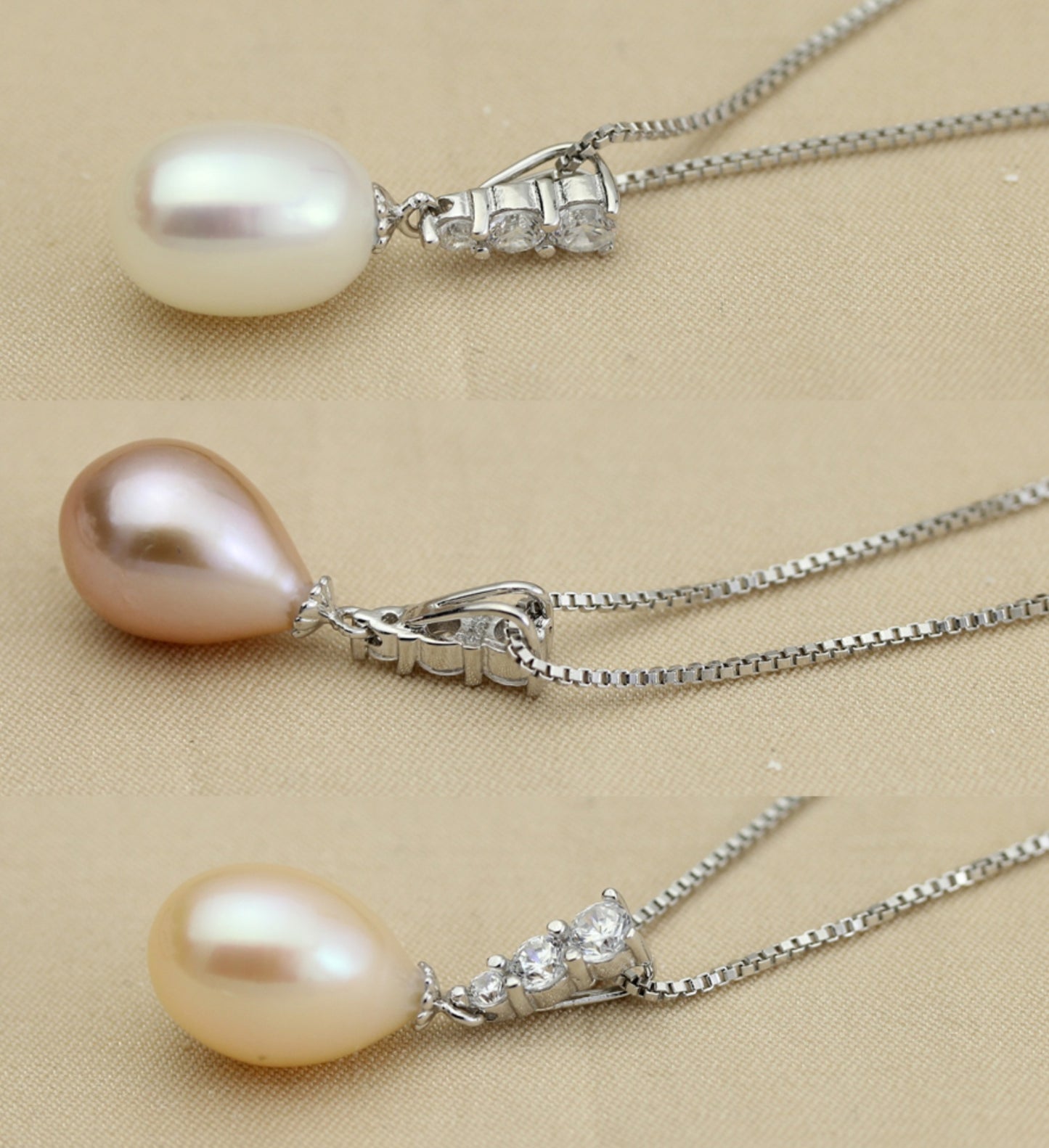 complete trilogy set of necklace and earrings with natural white pearl, natural diamond 0.90ct Color E VVS1