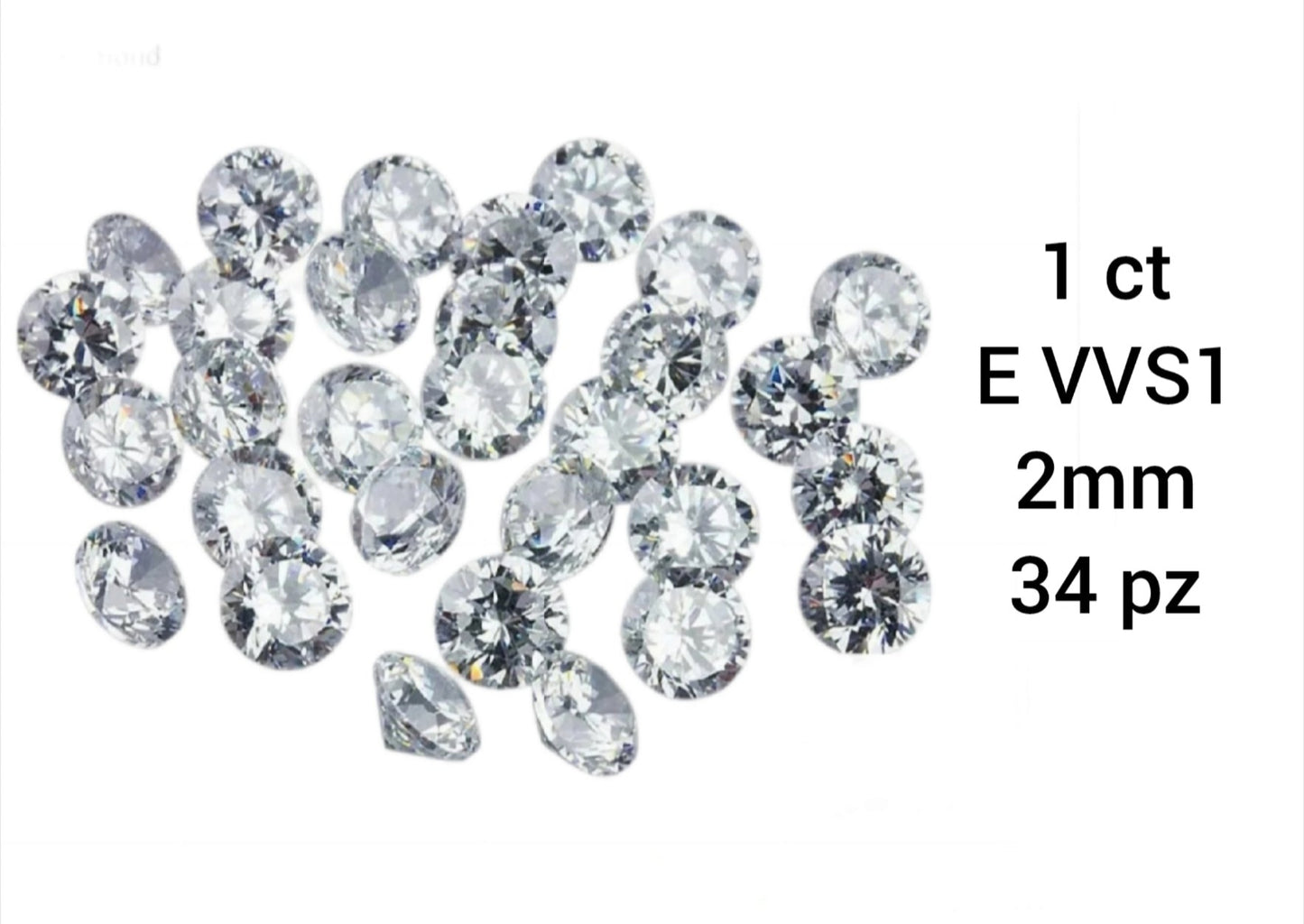 lotto 3 pezzi  diamante naturale da 0.05 ct 0.10 ct 0.15 ct colore D VVS1