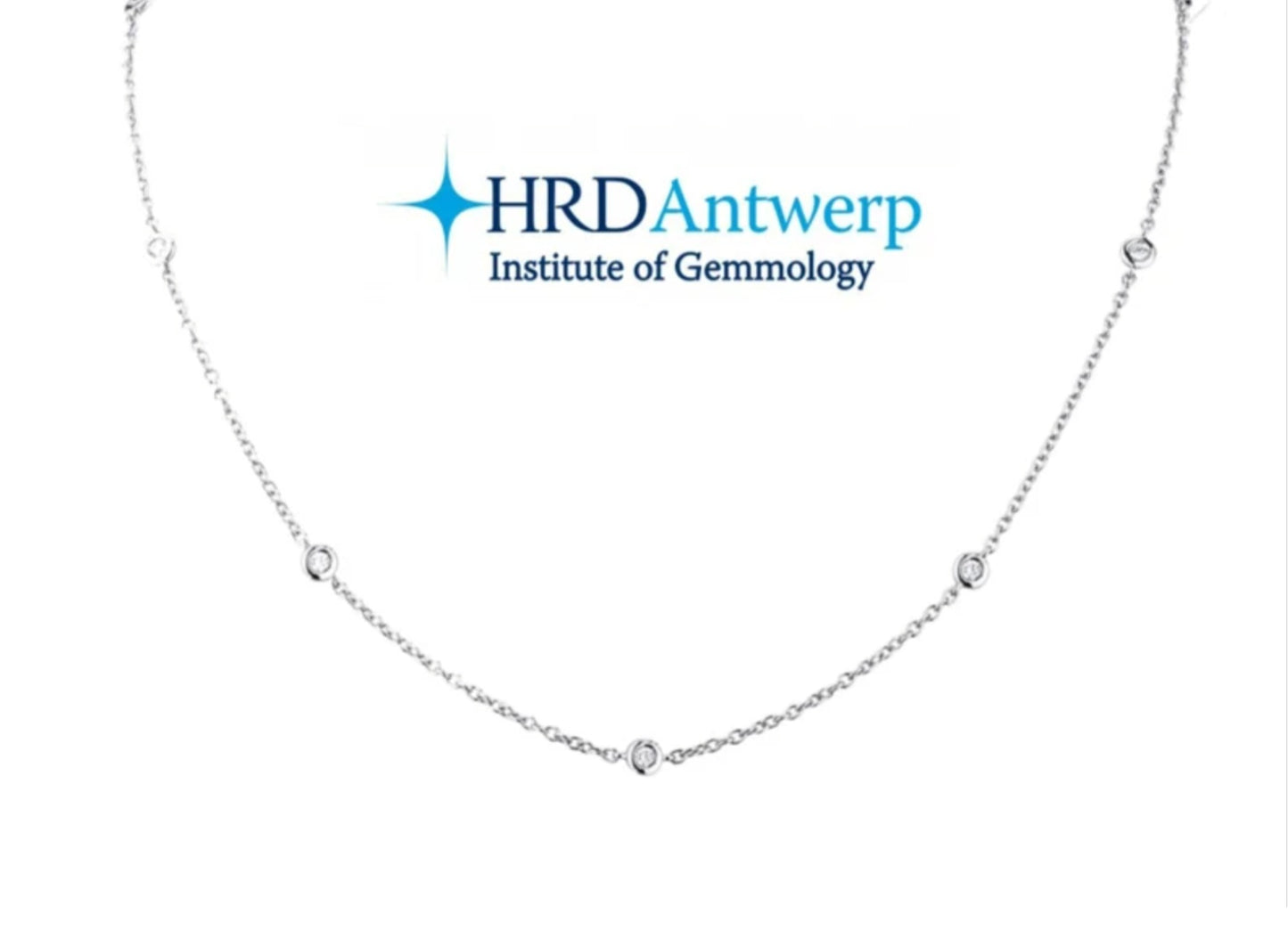 collana certificato HRD IN oro bianco  con 7 diamanti naturali 0,77 ct