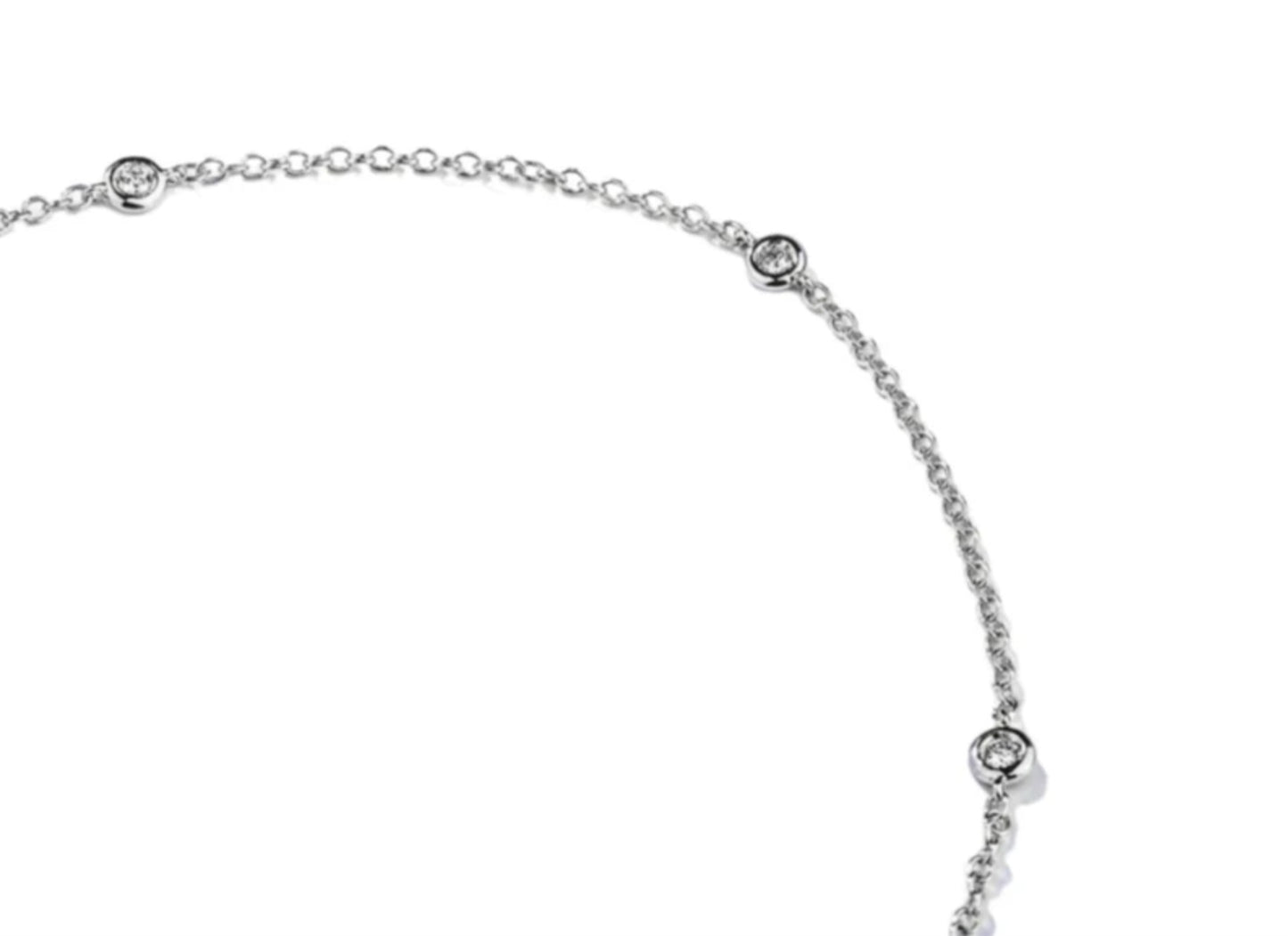 collana certificato HRD IN oro bianco  con 7 diamanti naturali 0,77 ct