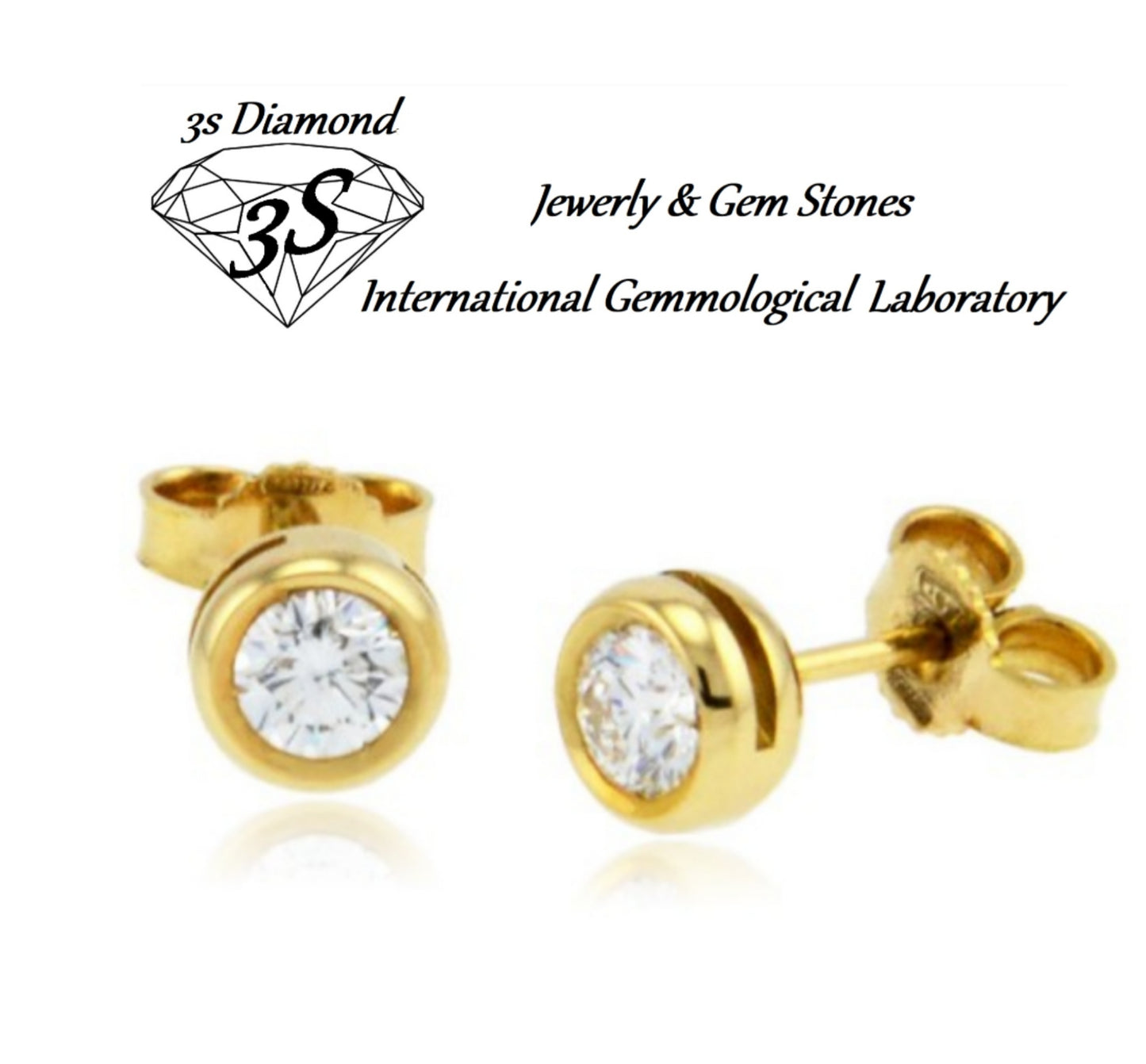 light onion earrings in 18k yellow gold and 2 natural diamonds 0.70 ct