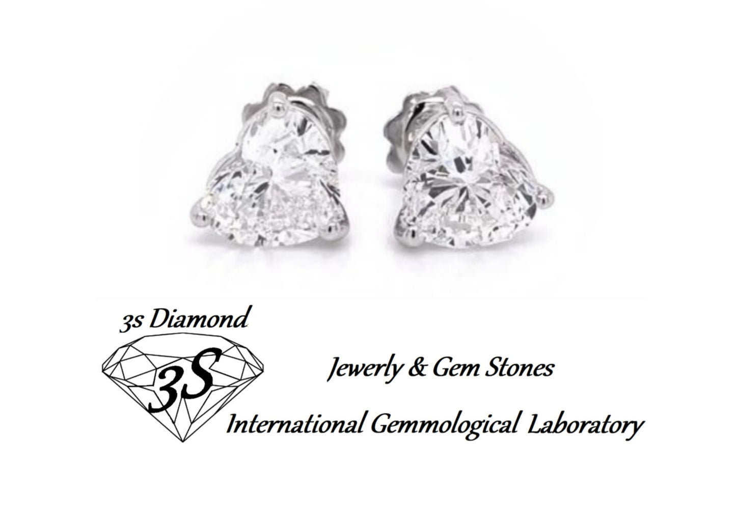 boucles d'oreilles point lumineux en or blanc 18 carats et 2 diamants naturels taille coeur 0,50 ct