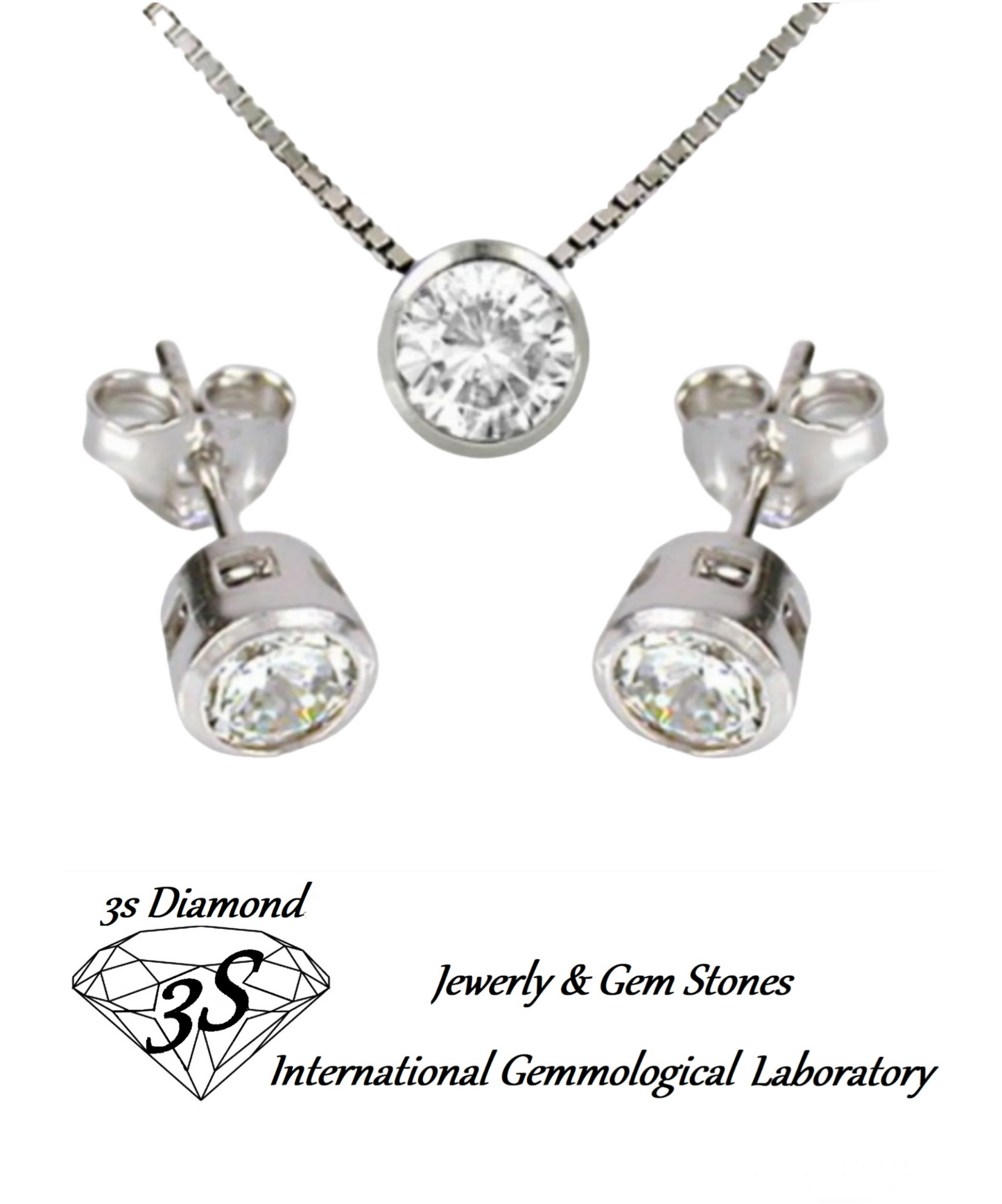 complete set of light onion pendant and earrings in 18k 750 gold and 3 natural diamonds 1.35 ct EF